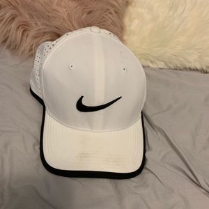 A white Nike adjustable hat